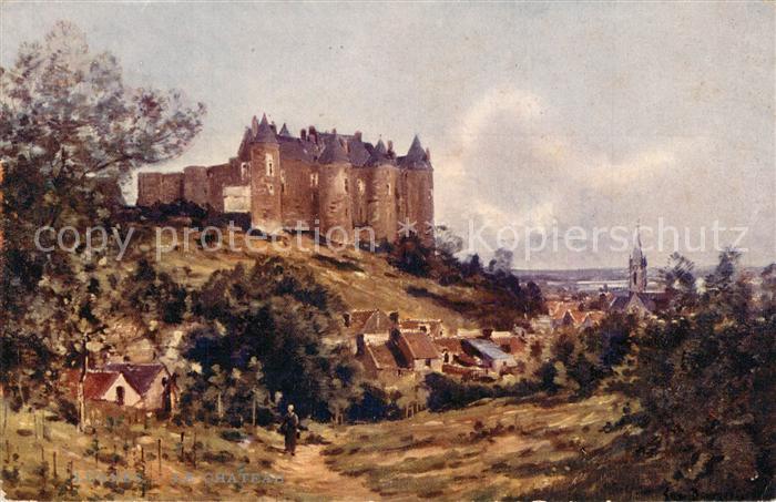 Luynes Indre-et-Loire Châtaeu Les Sites de France par Eug. Bourgeois Dessin Kuen