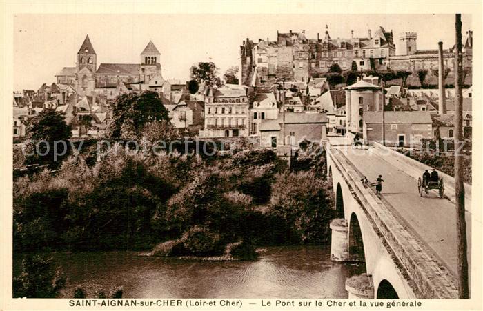 Saint-Aignan Loir-et-Cher Pont sur le Cher et vue Generale