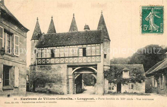 Longpont Aisne Porte fortifiée du XIIe siècle vue inté