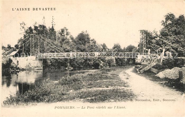 Pommiers Aisne Pont rétabli sur l'Aisne
