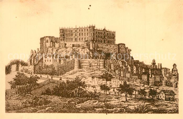 Grignan Chateau Dessin Kuenstlerkarte