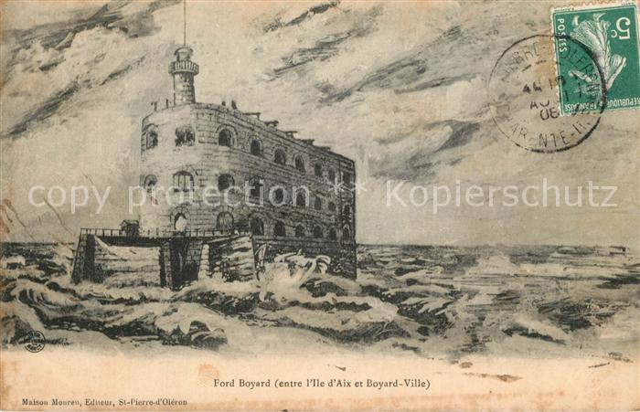 Ile-d Aix Fort Boyard Dessin Kuenstlerkarte