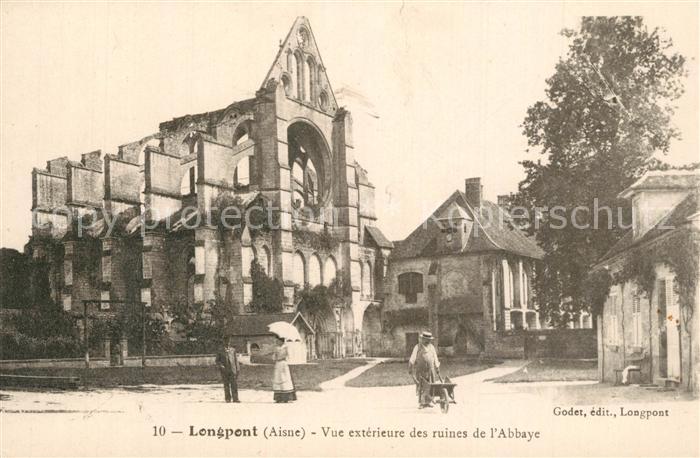 Longpont Aisne Vue extérieure des ruines de l'abbaye Kloster Ruinen