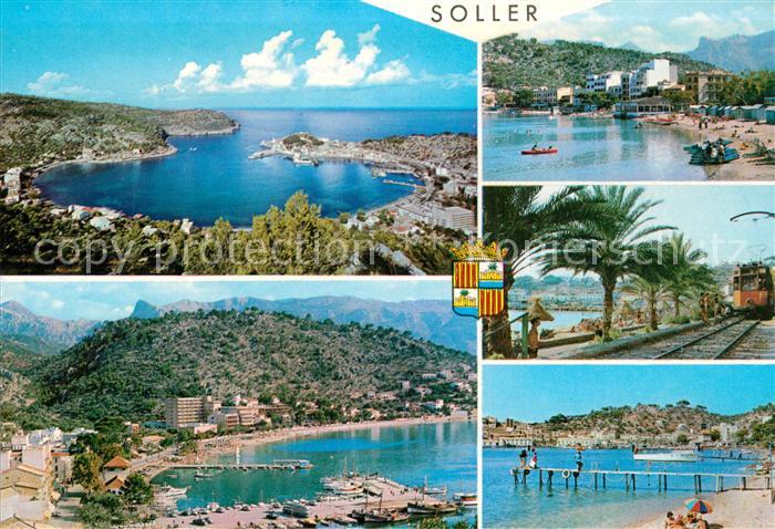 Soller Mallorca Kuestenpanorama Bucht Hafen Strand Eisenbahn