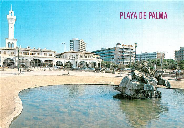Playa de Palma Mallorca Brunnen Platz Hotels Gebaeude