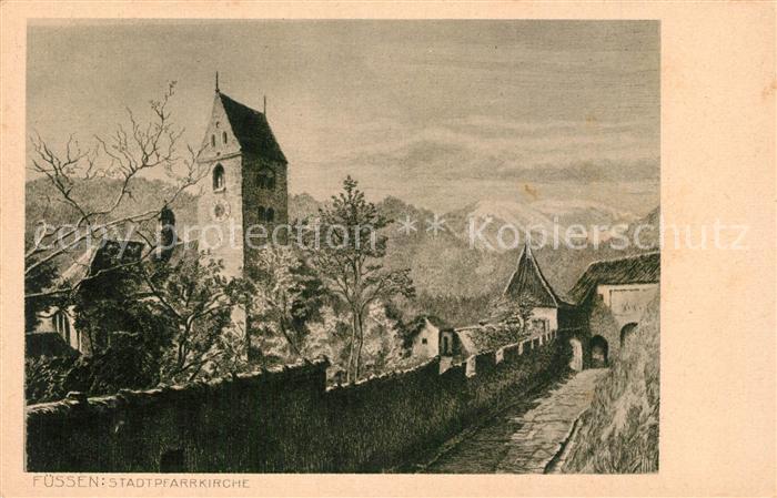 F?ssen Allg Stadtpfarrkirche K?nstlerkarte J. Neumann