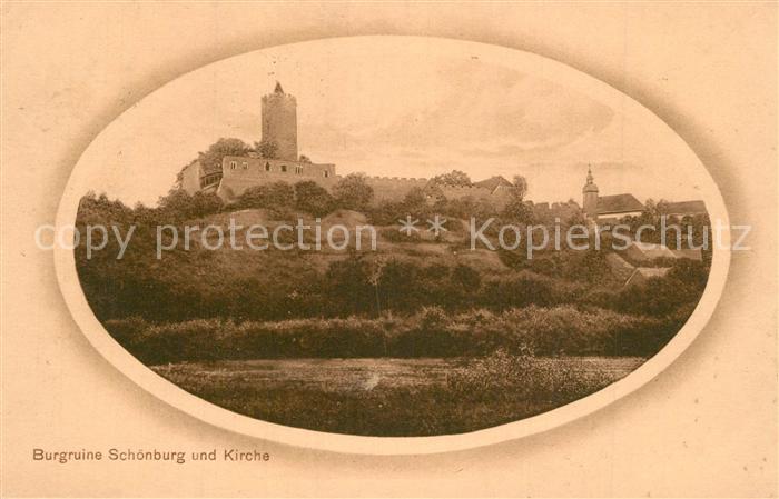 Sch?nburg Naumburg Burgruine Sch?nburg Kirche