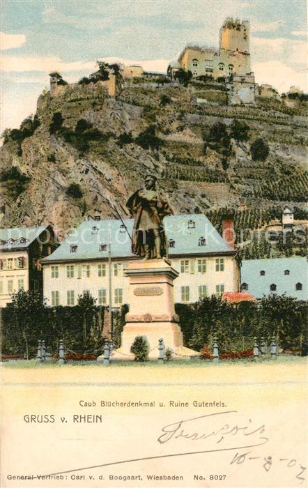 Kaub Bl?cherdenkmal Ruine Gutenfels