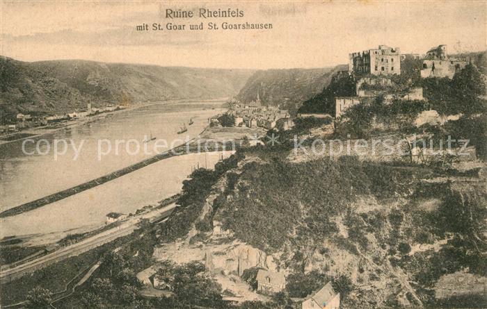 St Goar Ruine Rheinfels mit Gorshausen