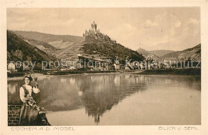 Cochem Mosel Mosel Blick vom Sehl