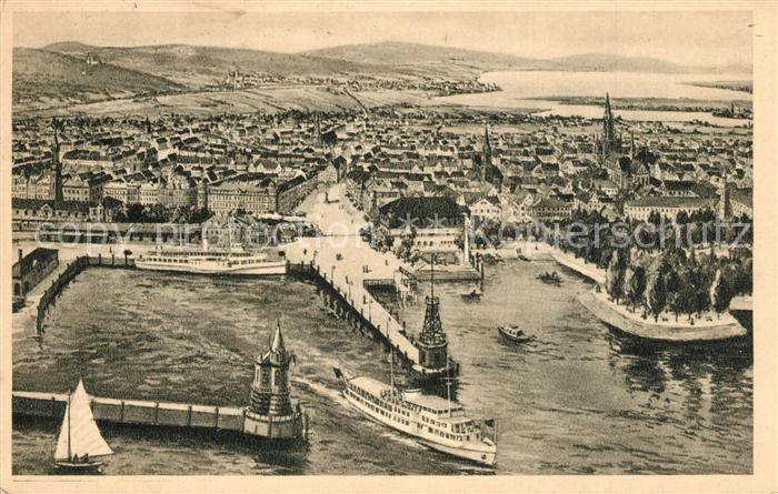 Konstanz Bodensee Fliegeraufnahme Hafen