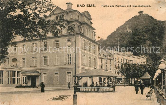Bad Ems Kurhaus mit Benedeltistein