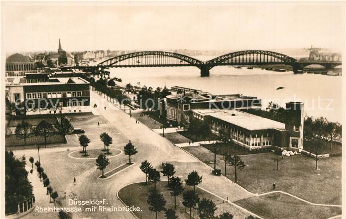 Duesseldorf Rheinterrasse mit Rheinbr?cke