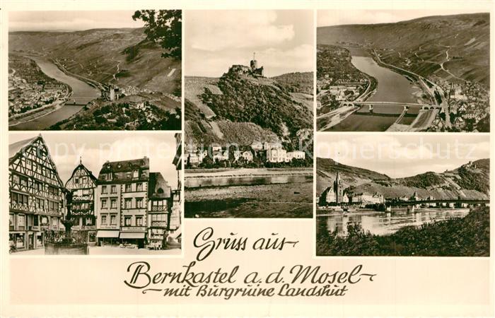 Bernkastel-Kues mit Burgruine Landshut Fliegeraufnahme