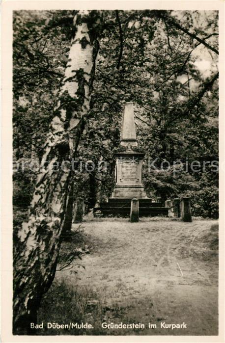 Bad  D?ben Gr?nderstein im Kurpark