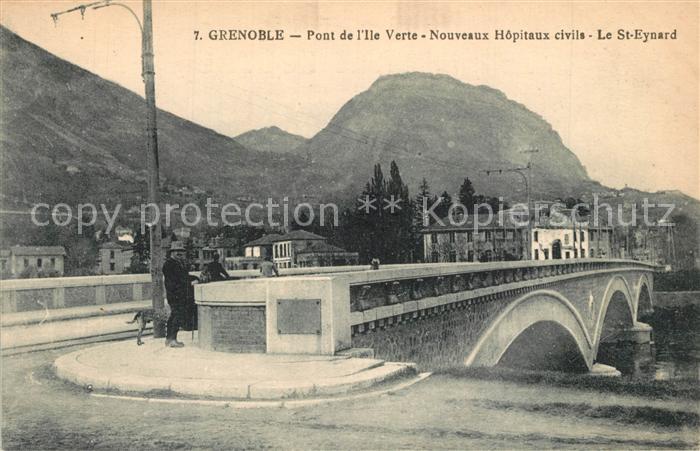 Grenoble Pont de l'Ile Verte Nouveaux Hopitaux civils St-Eynard