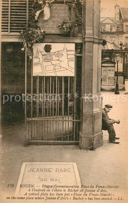 Rouen Plaque Commemorative Place du Vieux-Marche