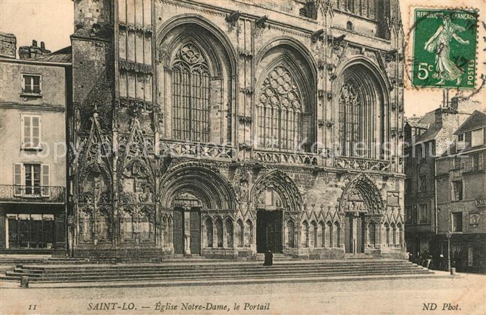Saint-Lo Manche Eglise Notre-Dame Portail