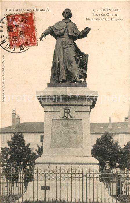 Luneville Place des Carmes Statue de l'Abbe Grego