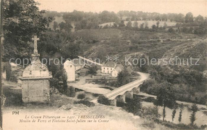 Fresselines Moulin de Vervy et Fontaine Saint Julien sur la Creus