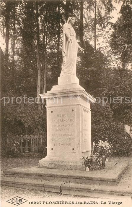 Plombieres-les-Bains Vosges Monument Statue La Vierge