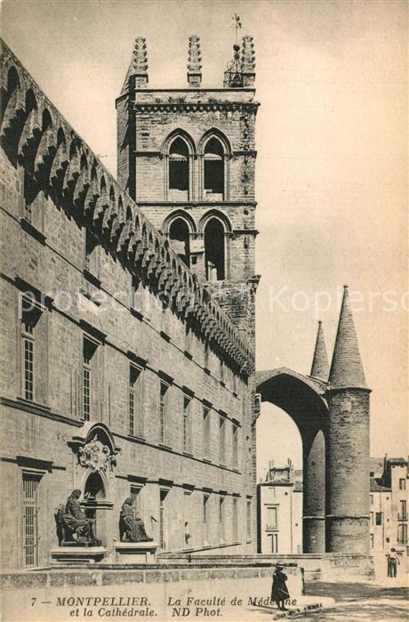 Montpellier Herault Faculté de Médecine et la Cathedrale