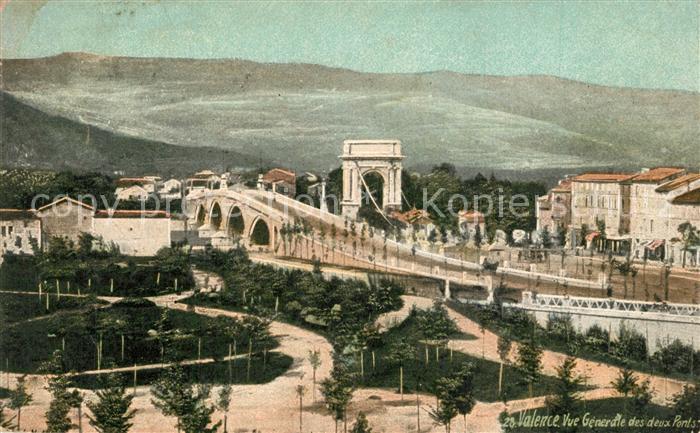 Valence 26 Vue Generale des deux ponts