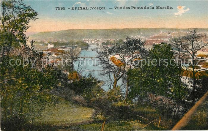 Epinal Vosges Vue des ponts de la Moselle