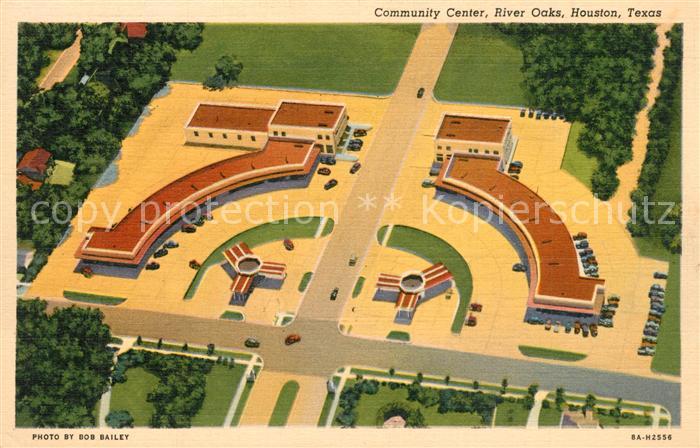 Houston  Texas USA Community Center River Oaks from the air Illustration