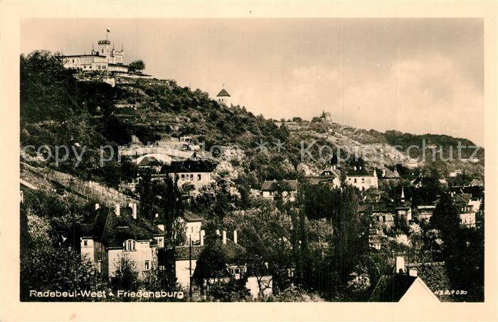 Radebeul Stadtansicht mit Friedensburg