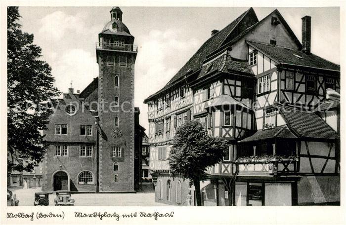 Mosbach Baden Marktplatz mit Rathaus Altstadt Fachwerkhaus