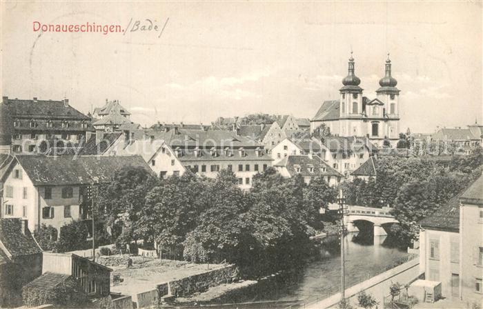 Donaueschingen Ansicht mit Kirche