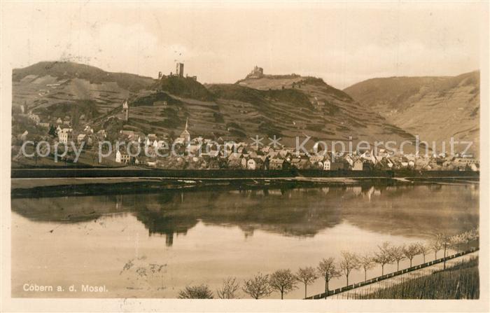 Kobern-Gondorf Panorama Blick ueber die Mosel Burgen