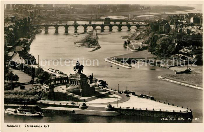 Koblenz Rhein Deutsches Eck Kaiser Wilhelm Denkmal Moselmuendung Serie Der Deuts