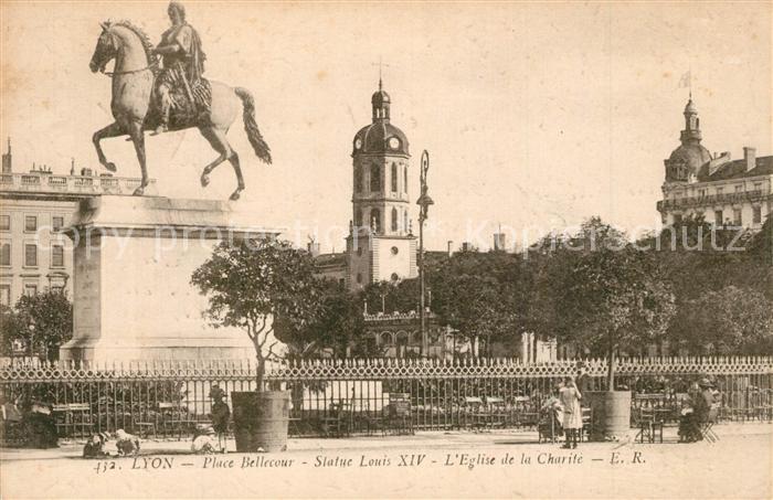 Lyon France Place Bellecour Statue Louis XIV Eglise de la Charité
