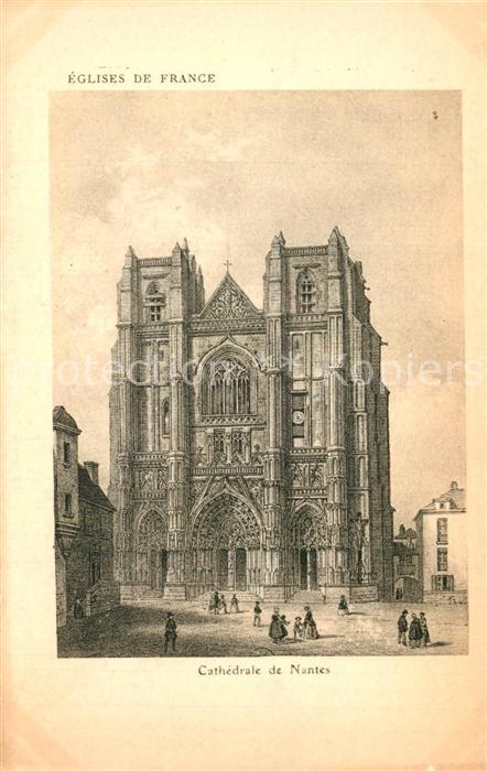 Nantes Loire Atlantique Cathedrale Collection Eglises de France Dessin Kuenstler