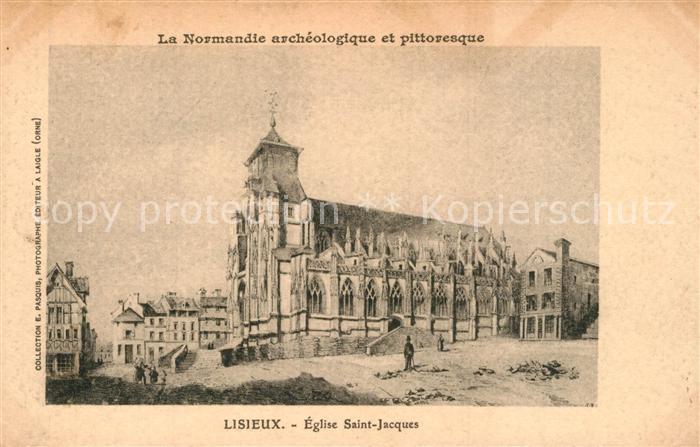 Lisieux Eglise Saint Jacques Dessin Kuenstlerkarte