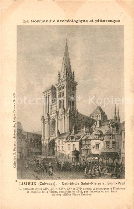 Lisieux Cathedrale Saint Pierre et Saint Paul Dessin Kuenstlerkarte