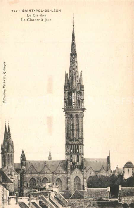 Saint-Pol-de-Leon Eglise Notre Dame du Creisker Clocher a