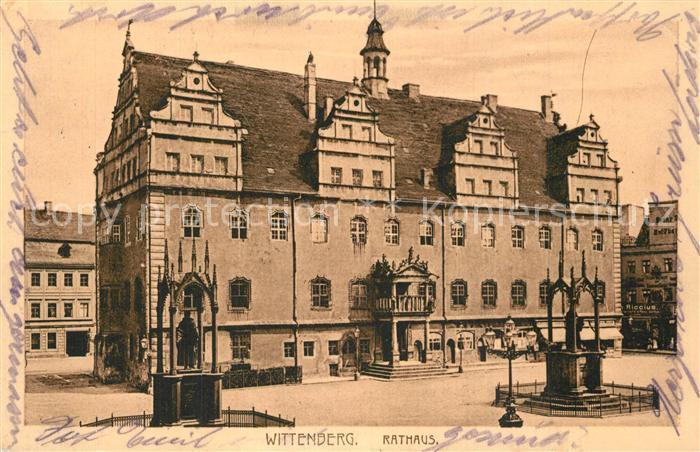 Wittenberg Lutherstadt Rathaus Lutherdenkmal Melanchthon Denkmal