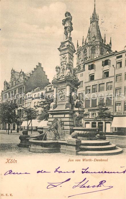 Koeln Rhein Jan von Werth Denkmal