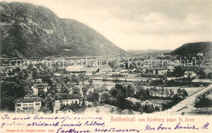 Bad Reichenhall Panorama Blick vom Kirchberg gegen St. Zeno Chiemgauer Alpen