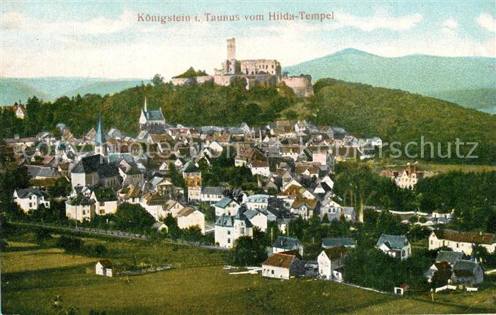 Koenigstein Taunus Stadtpanorama Blick vom Hildatempel