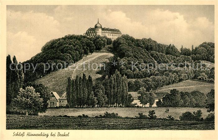 Brakel Westfalen Blick zu Schloss Hinnenburg