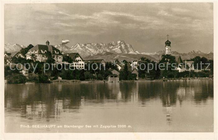 Seeshaupt Ansicht vom Starnberger See aus Zugspitze Wettersteingebirge