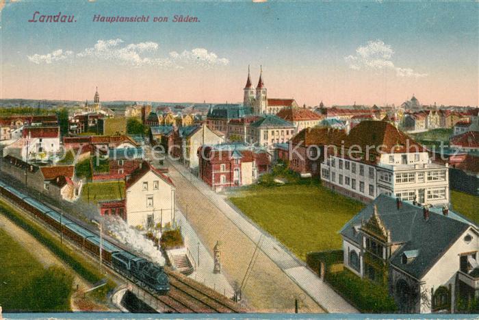 Landau Pfalz Hauptansicht von Sueden Eisenbahn