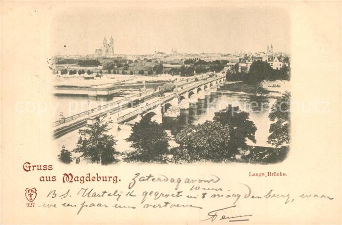 Magdeburg Lange Bruecke ueber die Elbe