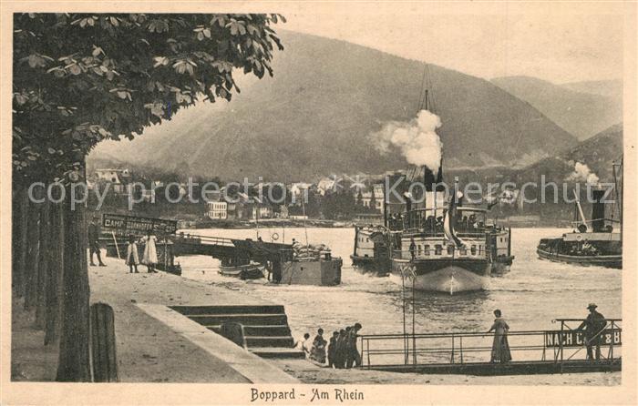 Boppard Rhein Partie am Rhein Bootsanleger Dampfer