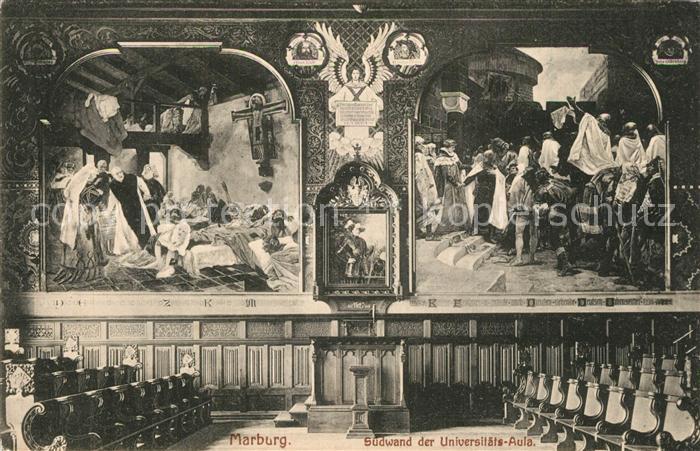 Marburg Lahn Wandgemaelde in Universitaetsaula