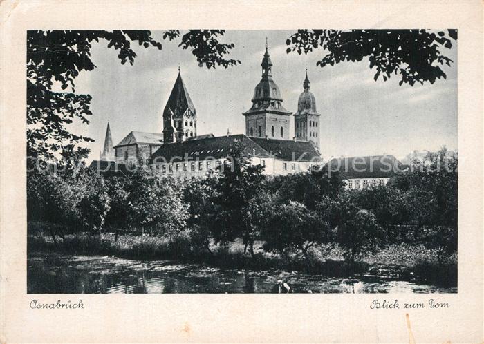 Osnabrueck Blick zum Dom Kupfertiefdruck